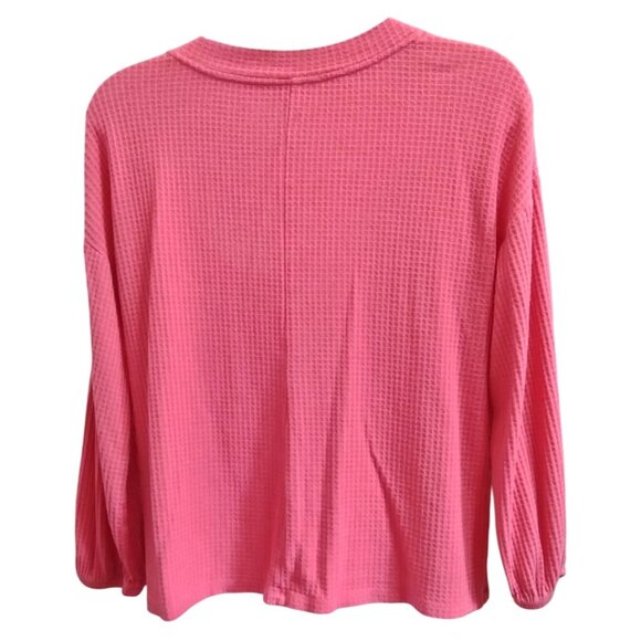 Lane Bryant Size 14/16 Top Womens Pink Textured Long Sleeve Lightweight Casual - Picture 5 of 7
